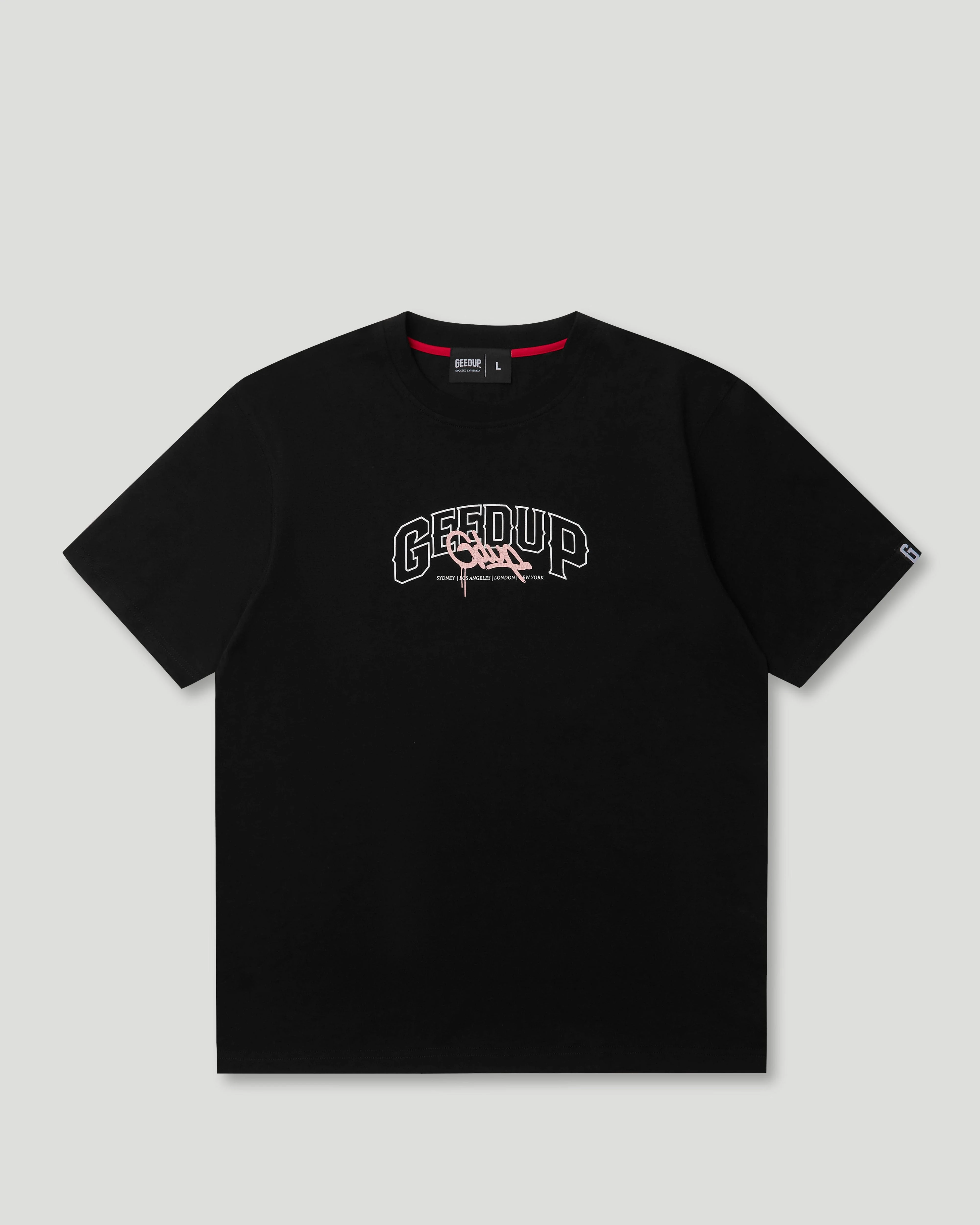 Core Handstyle T-Shirt Black/Pink - Image 3