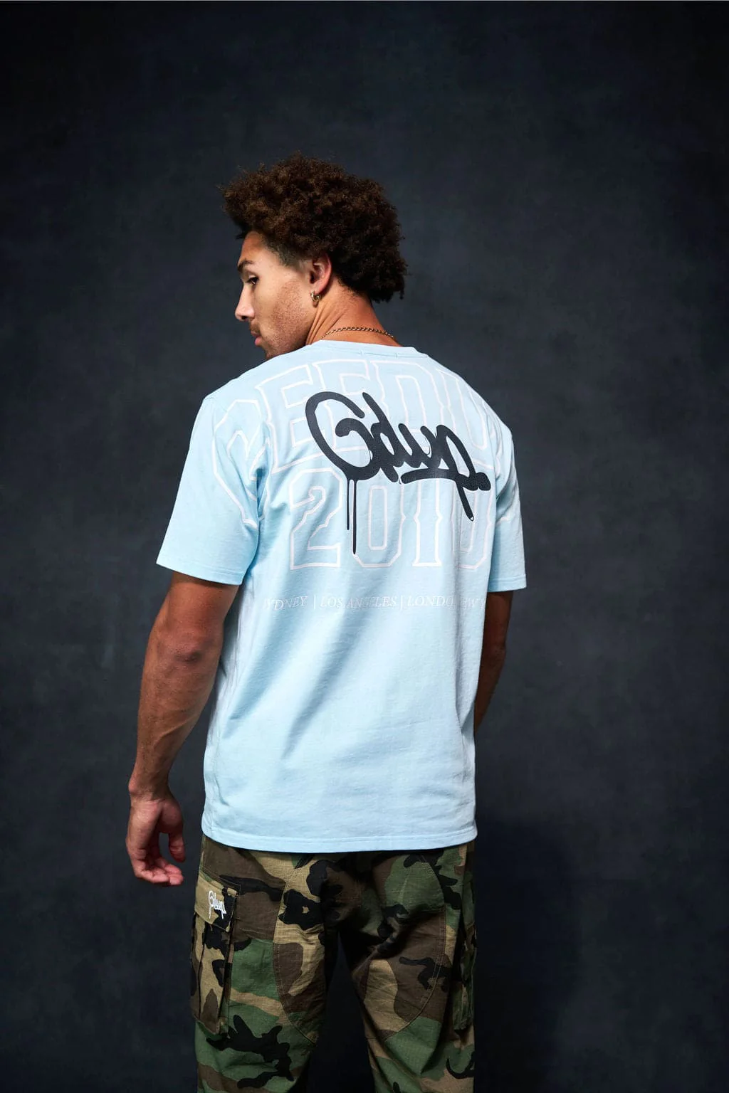 Core Handstyle T-Shirt Cool Blue/Black - Image 2