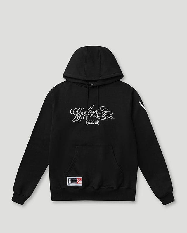 Cursive Logo Hoodie Black/White - Image 2