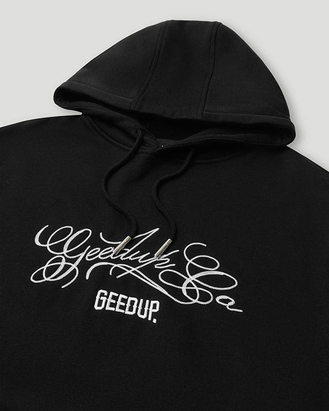 Cursive Logo Hoodie Black/White - Image 3
