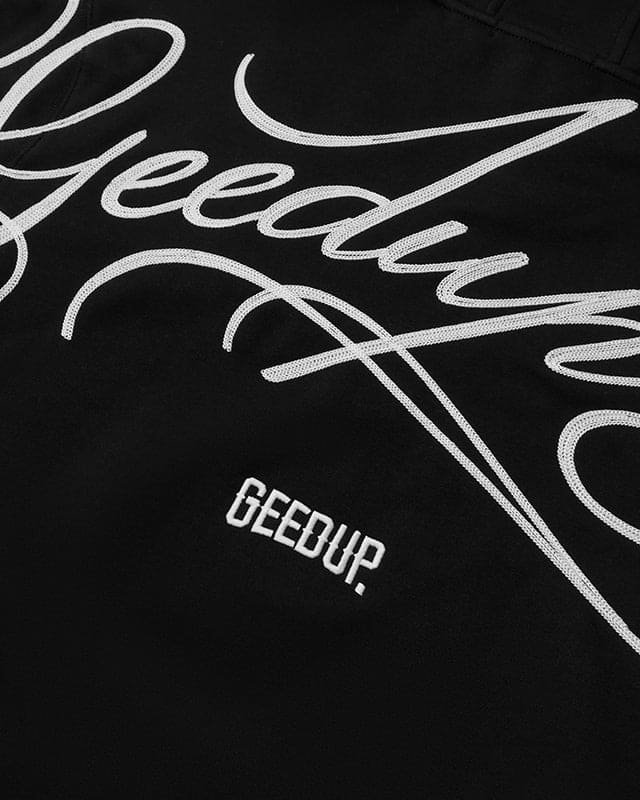 Cursive Logo Hoodie Black/White - Image 4