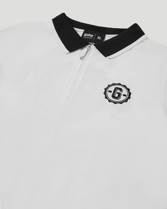 Cursive Pique Polo White - Image 3