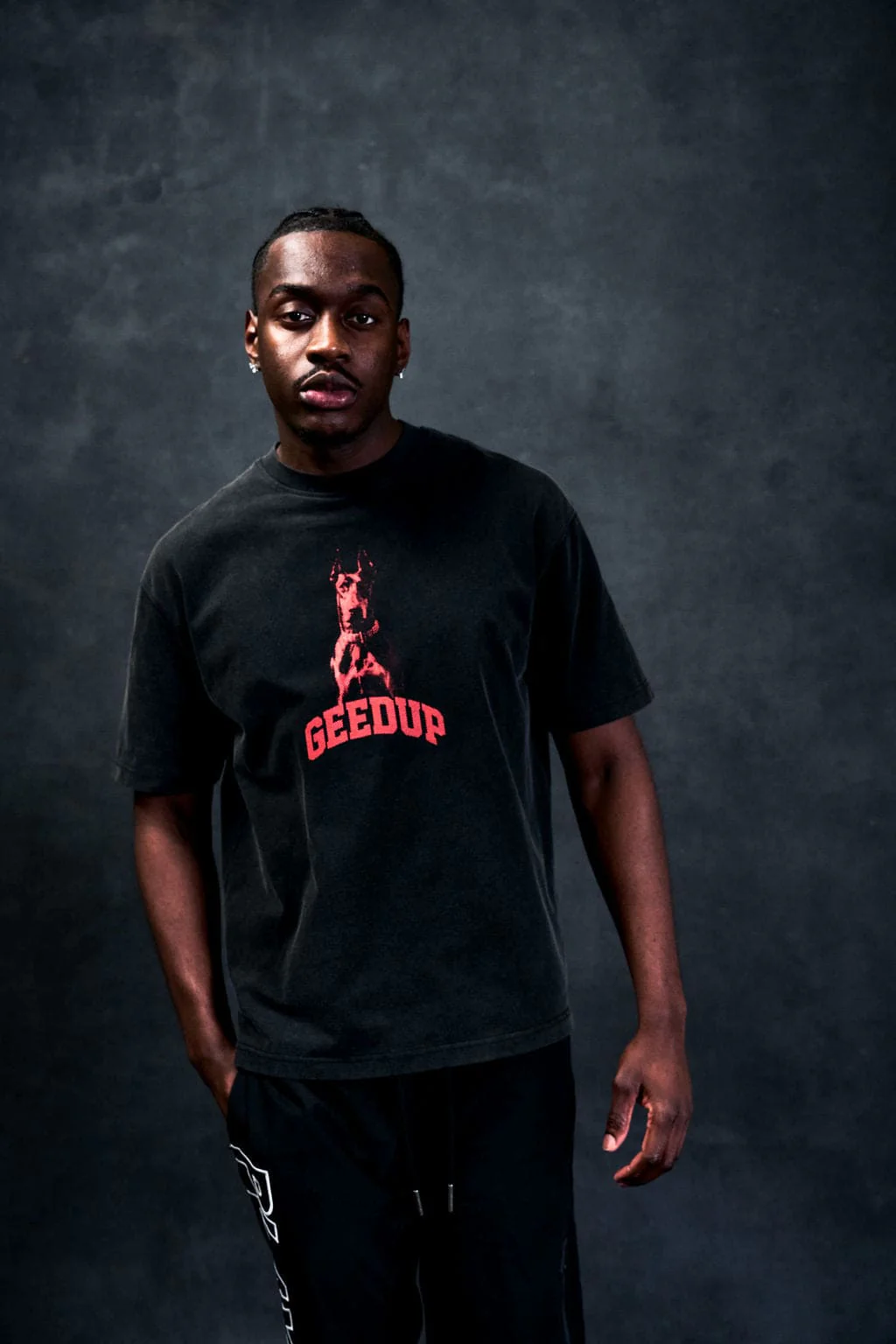 Dobermann T-shirt Washed Black/Red - Image 3