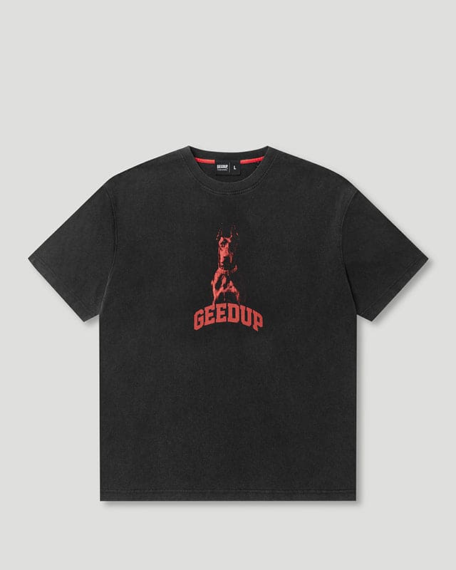 Dobermann T-shirt Washed Black/Red - Image 4