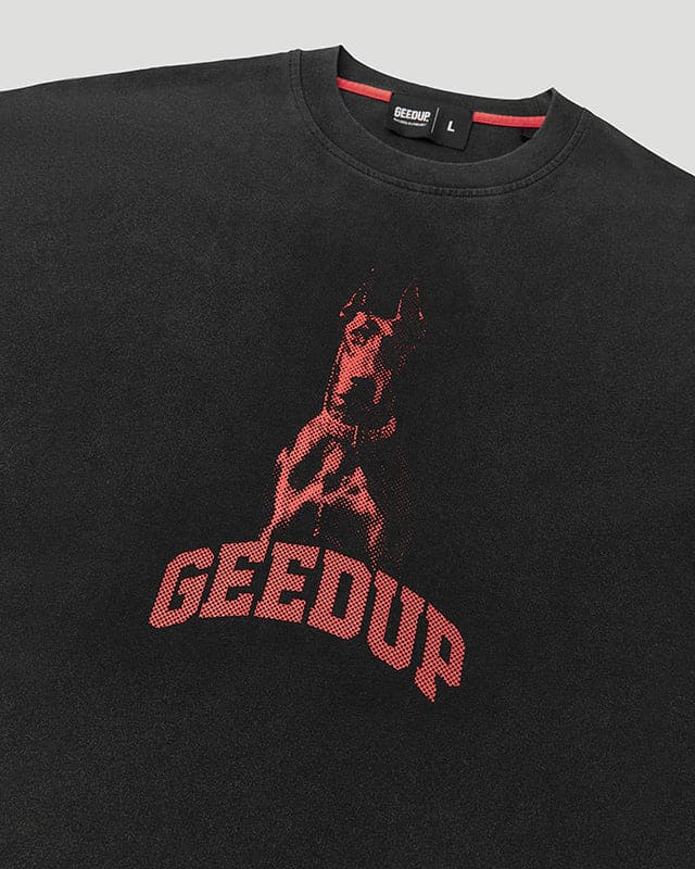 Dobermann T-shirt Washed Black/Red - Image 5