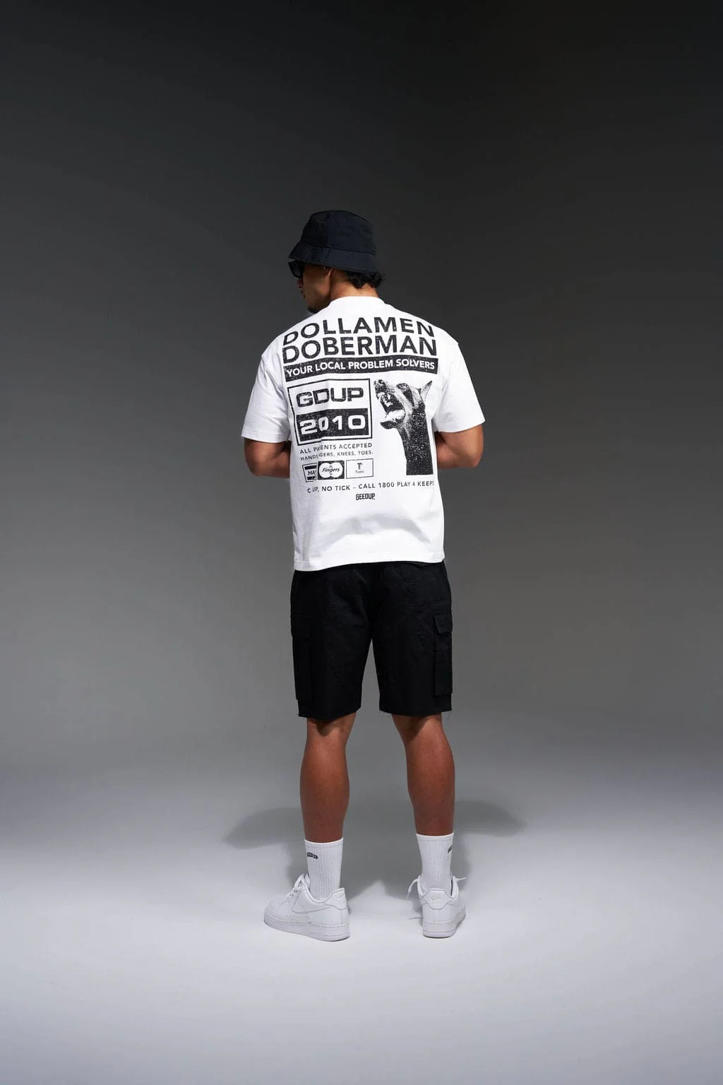 Dollamen Dobermann T-Shirt White/Black - Image 2