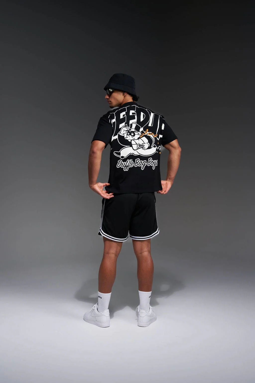 Duffle Bag Boys T-Shirt Black/White - Image 2