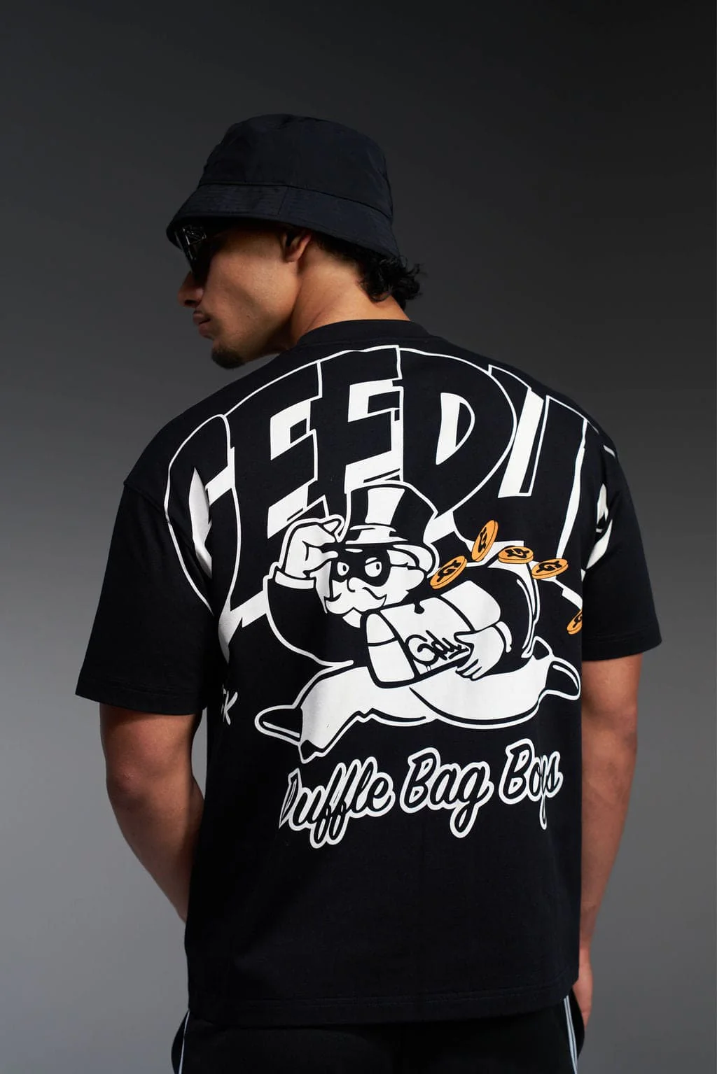 Duffle Bag Boys T-Shirt Black/White - Image 3