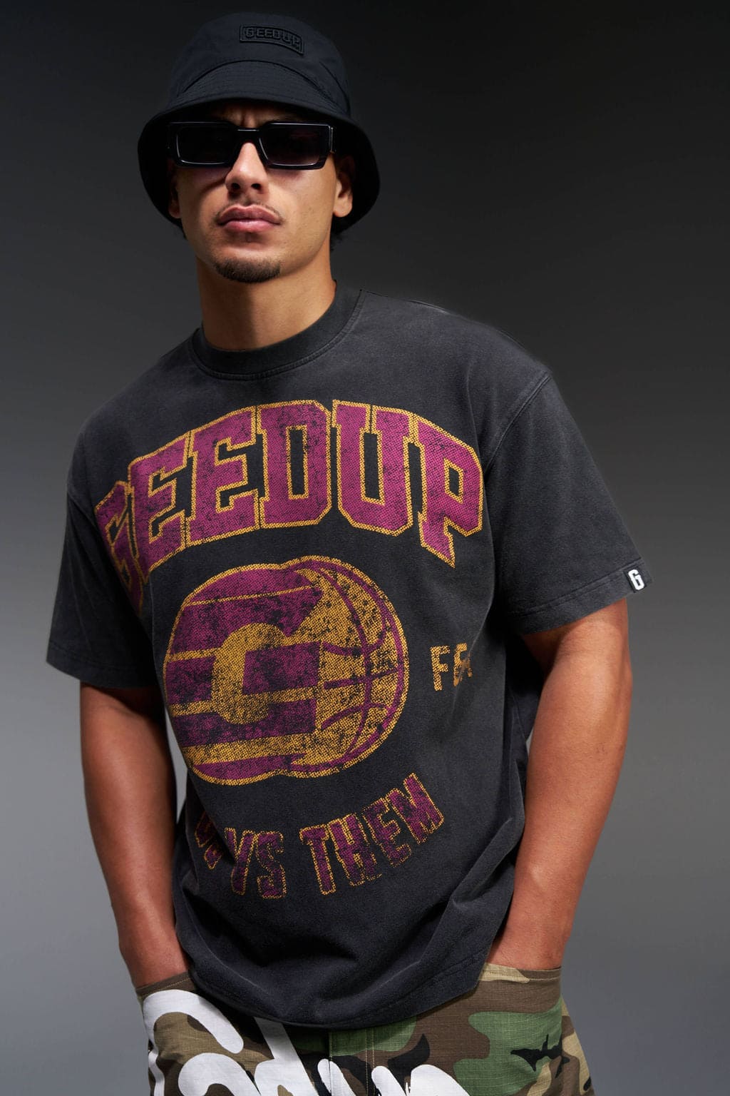 G-Ball T-Shirt Washed Black/Purple - Image 3