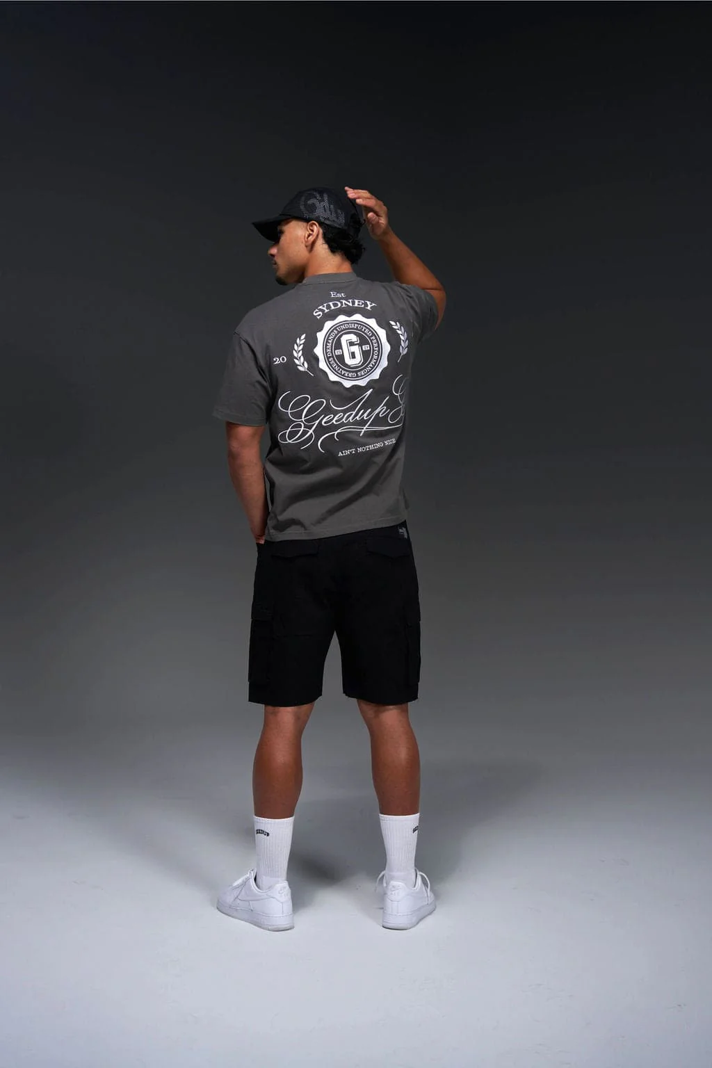 Geedup Co. Cursive T-Shirt Soft Black - Image 2