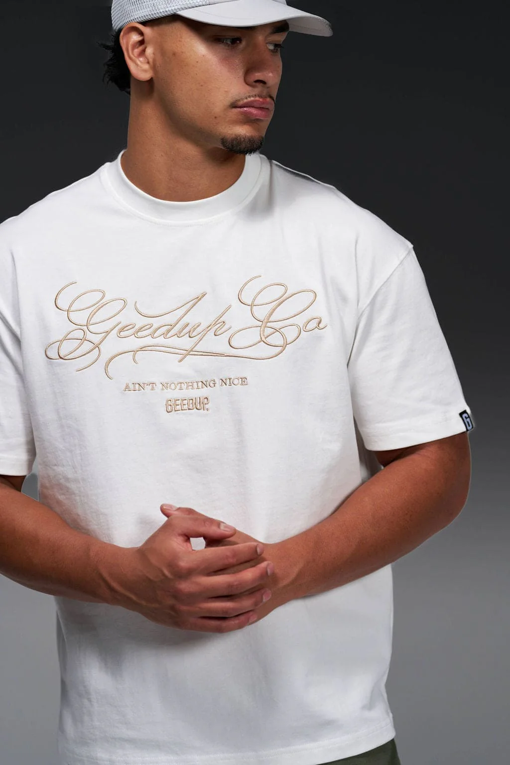 Geedup Co. Cursive T-Shirt Off White - Image 2
