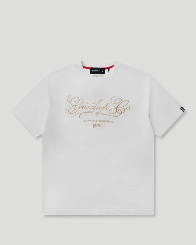 Geedup Co. Cursive T-Shirt Off White - Image 3