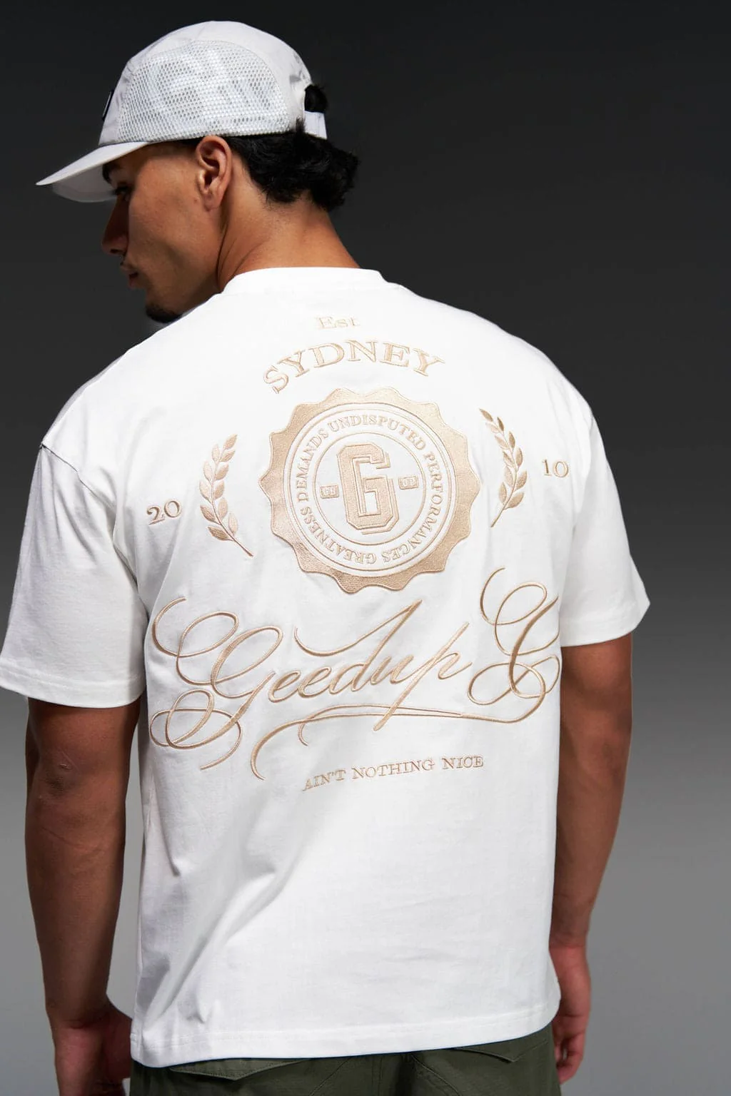 Geedup Co. Cursive T-Shirt Off White - Image 4