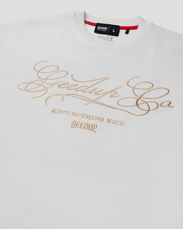 Geedup Co. Cursive T-Shirt Off White - Image 5