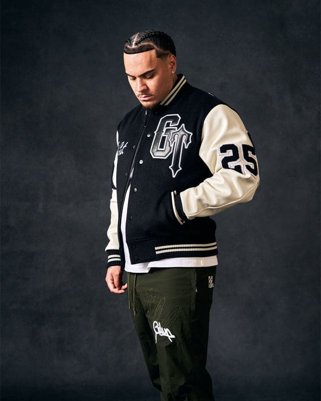 Geedup x Trapstar Letterman Jacket Black/White/Grey - Image 3