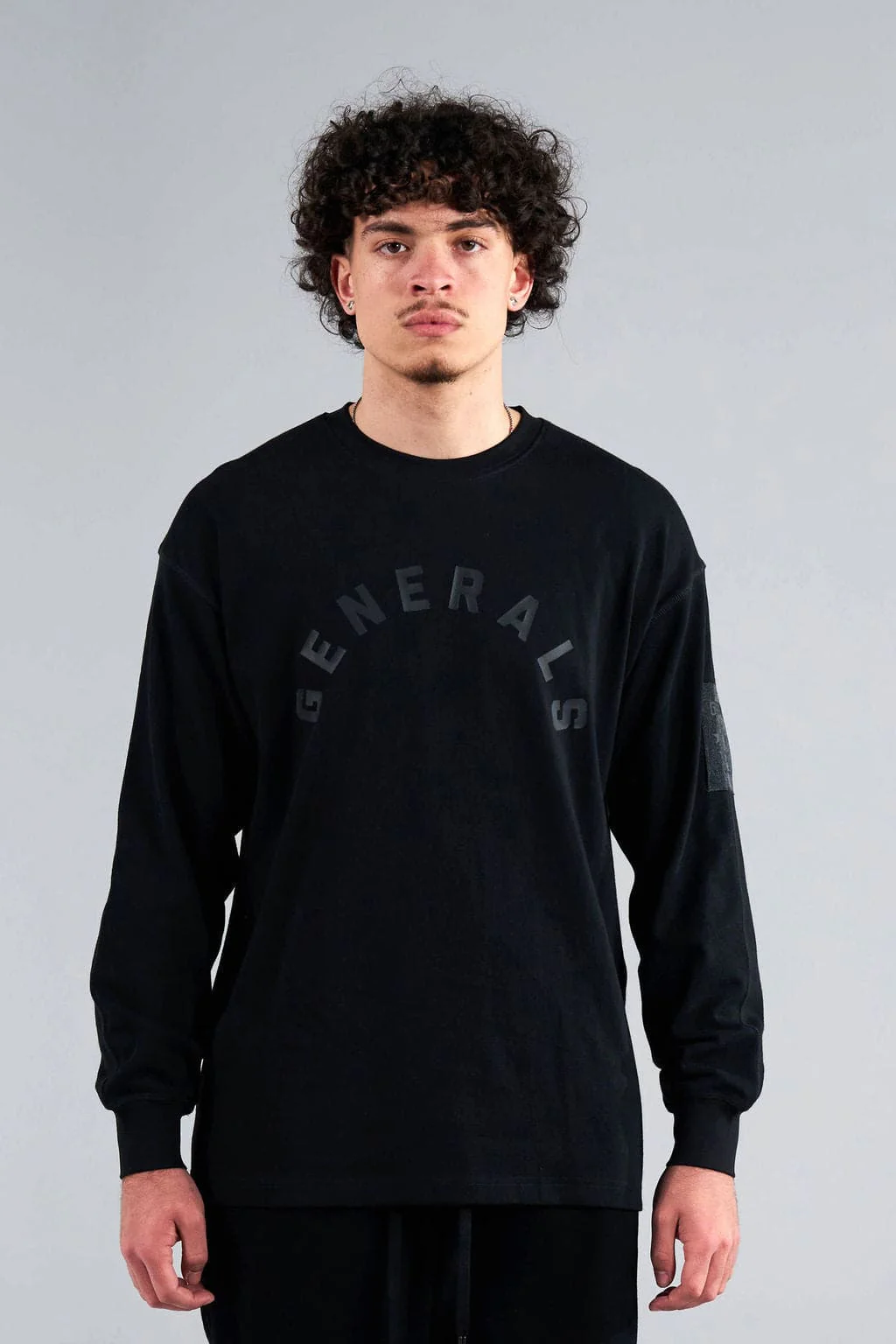 Generals Classic Fit Longsleeve T-Shirt Jet Black - Image 2