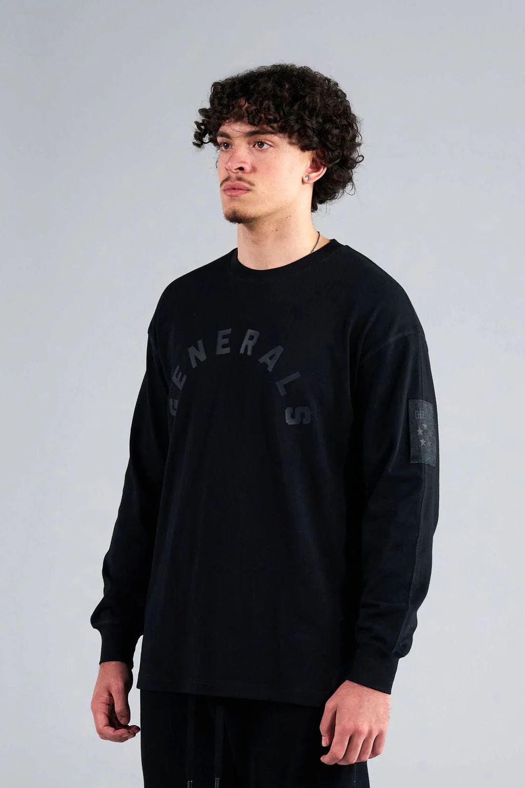 Generals Classic Fit Longsleeve T-Shirt Jet Black - Image 3