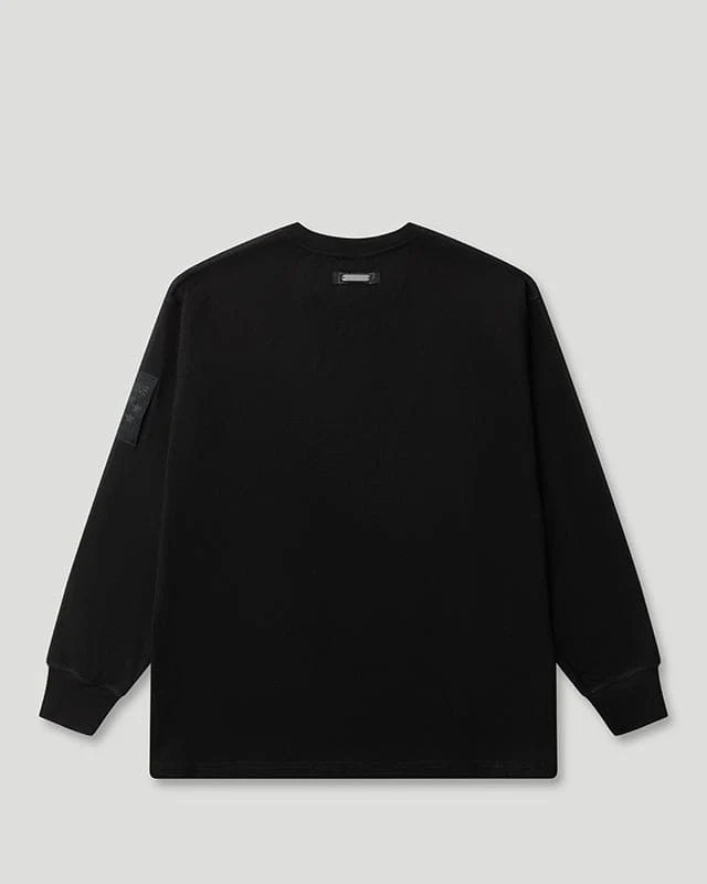 Generals Classic Fit Longsleeve T-Shirt Jet Black - Image 4