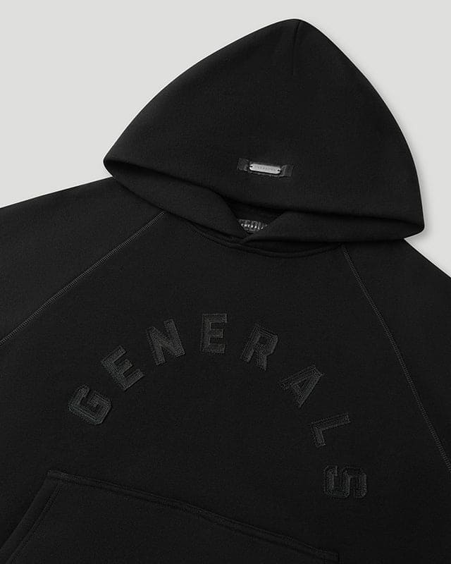 Generals Classic Fit Raglan Hoodie Jet Black - Image 5