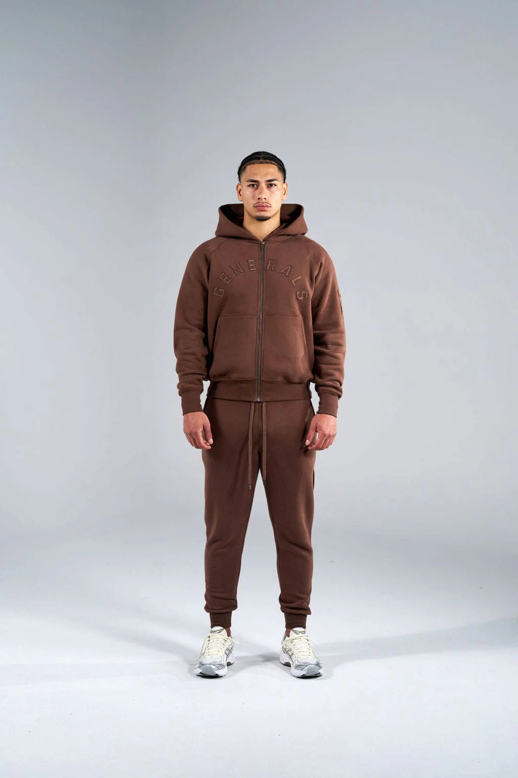 Generals Classic Fit Raglan Zip Hoodie Chestnut - Image 2