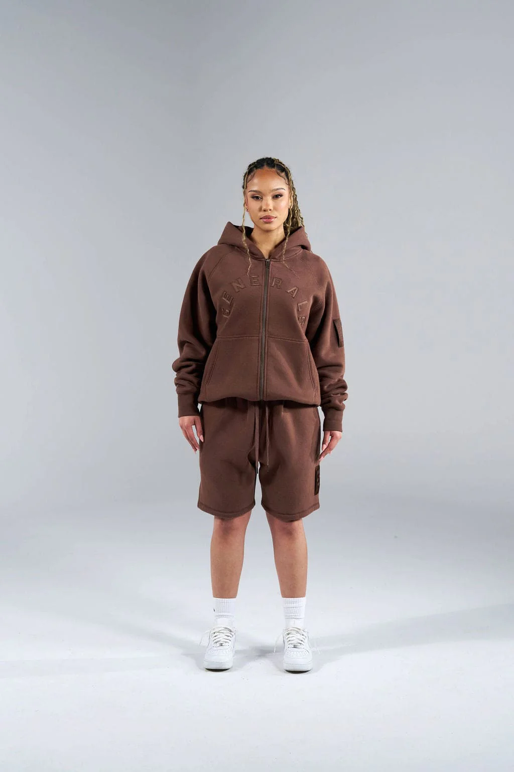 Generals Classic Fit Raglan Zip Hoodie Chestnut - Image 4