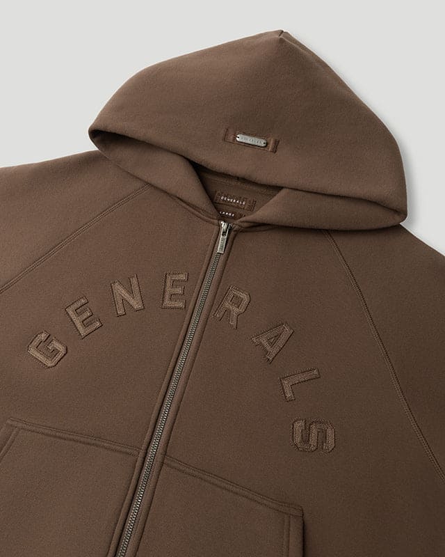 Generals Classic Fit Raglan Zip Hoodie Chestnut - Image 7