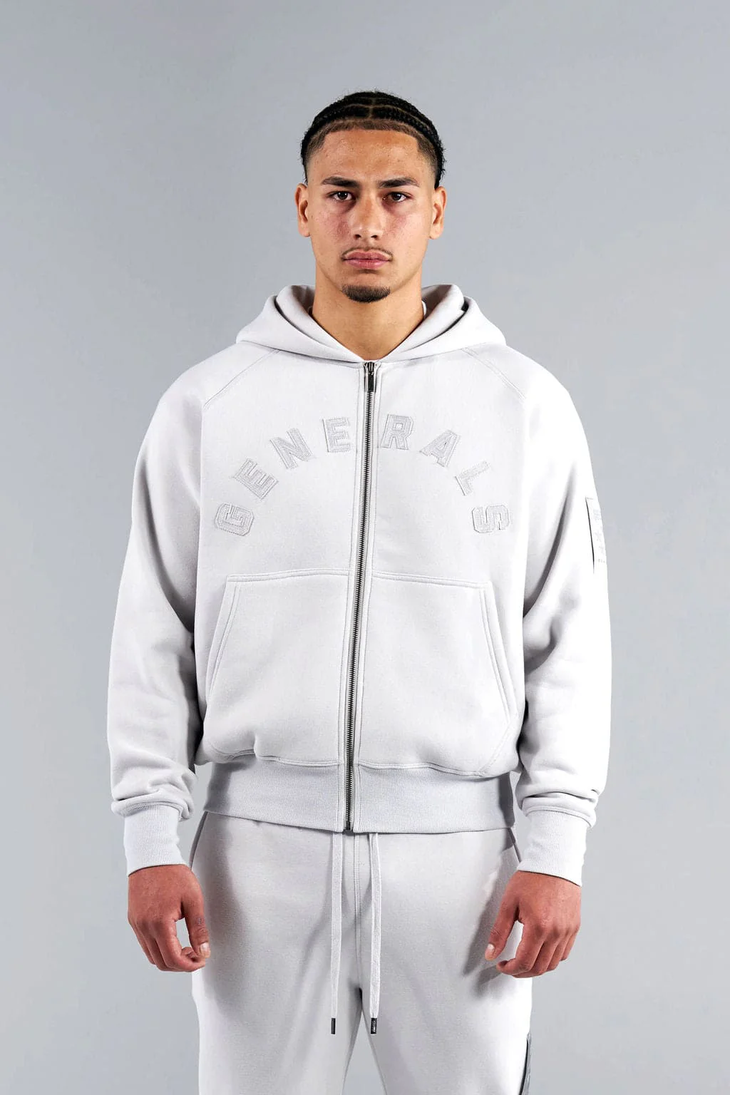 Generals Classic Fit Raglan Zip Hoodie Nimbus Cloud - Image 2