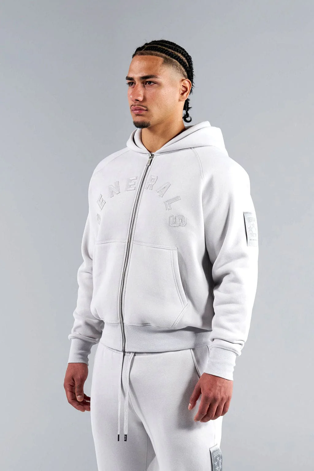 Generals Classic Fit Raglan Zip Hoodie Nimbus Cloud - Image 4