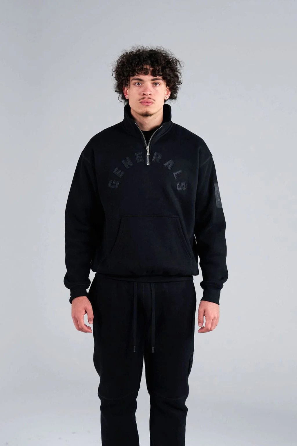 Generals Oversized Qtr Zip Jet Black - Image 2