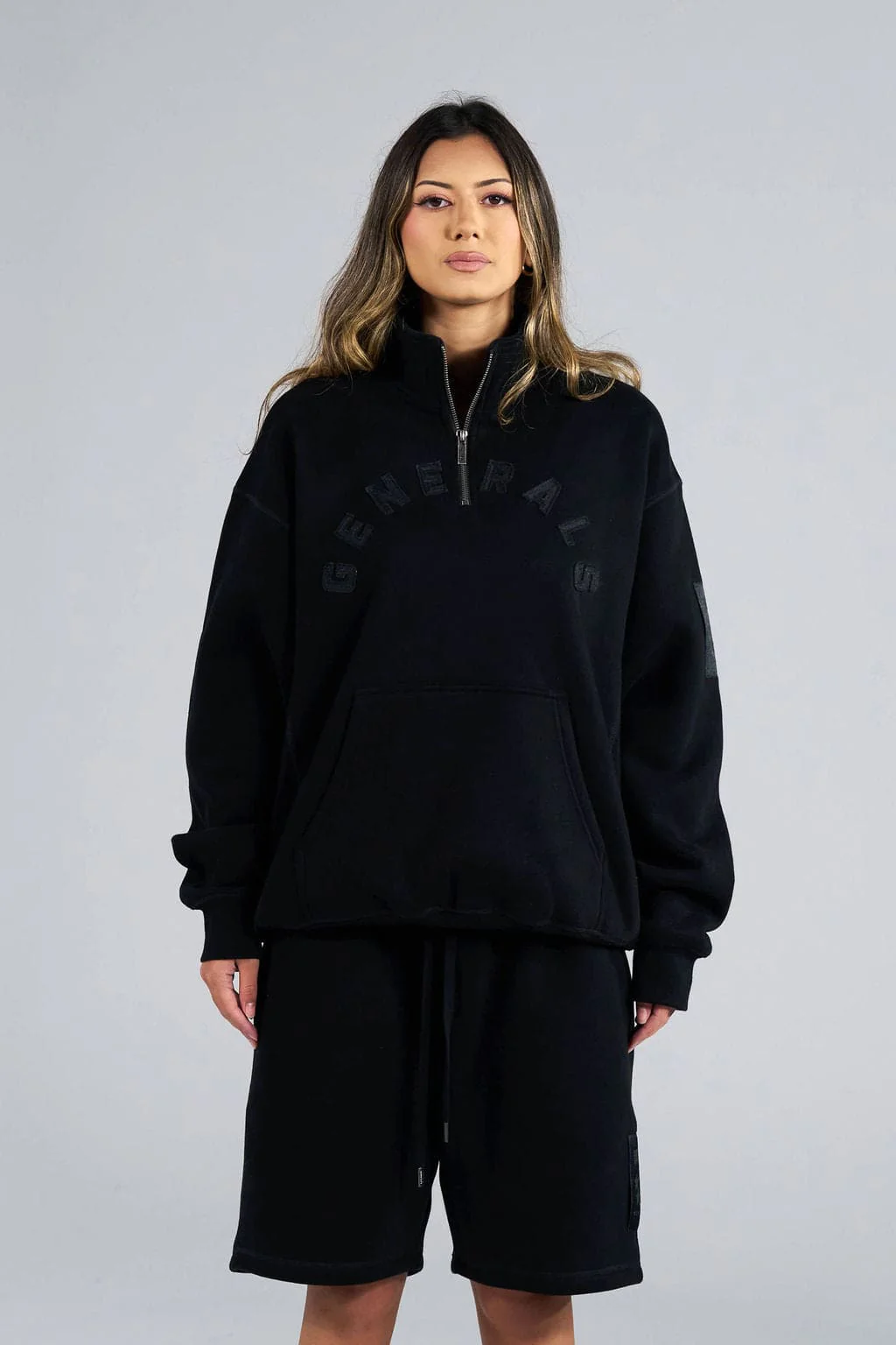 Generals Oversized Qtr Zip Jet Black - Image 3