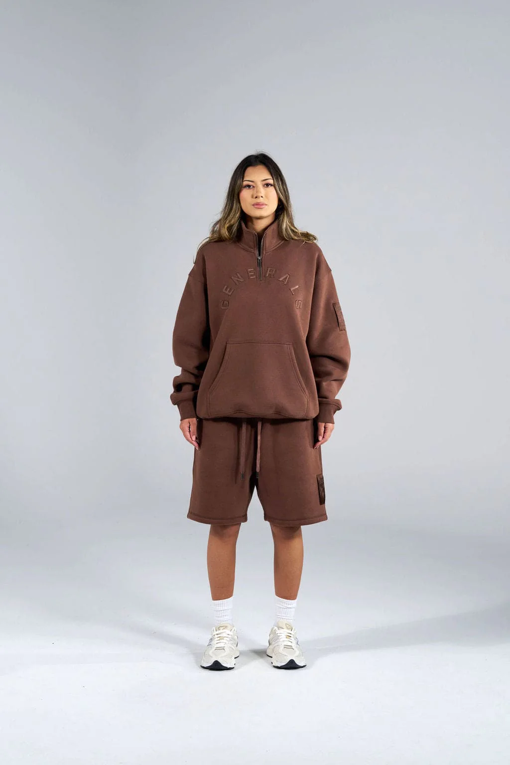 Generals Oversized Qtr Zip Chestnut - Image 3