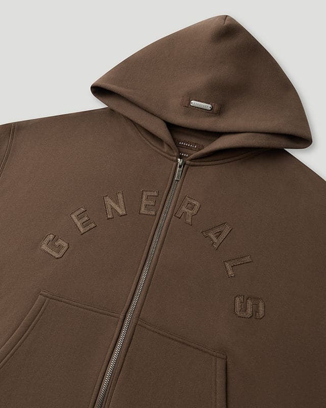 Generals Oversized Zip Hoodie Chestnut - Image 5