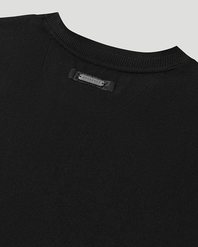 Generals Slim Fit Pique T-Shirt Jet Black - Image 5