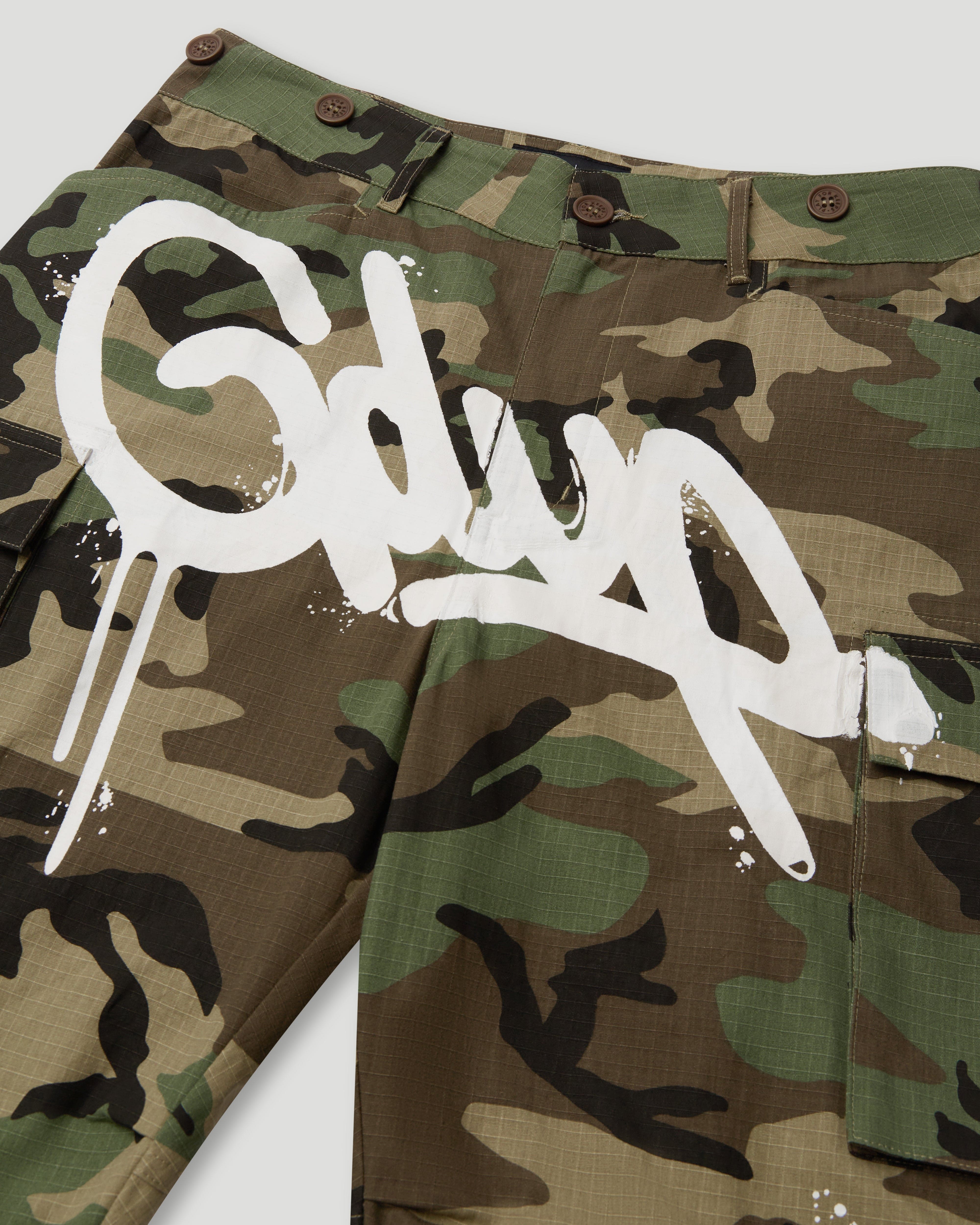 Handstyle R/S Cargo Pants Camo Green - Image 4