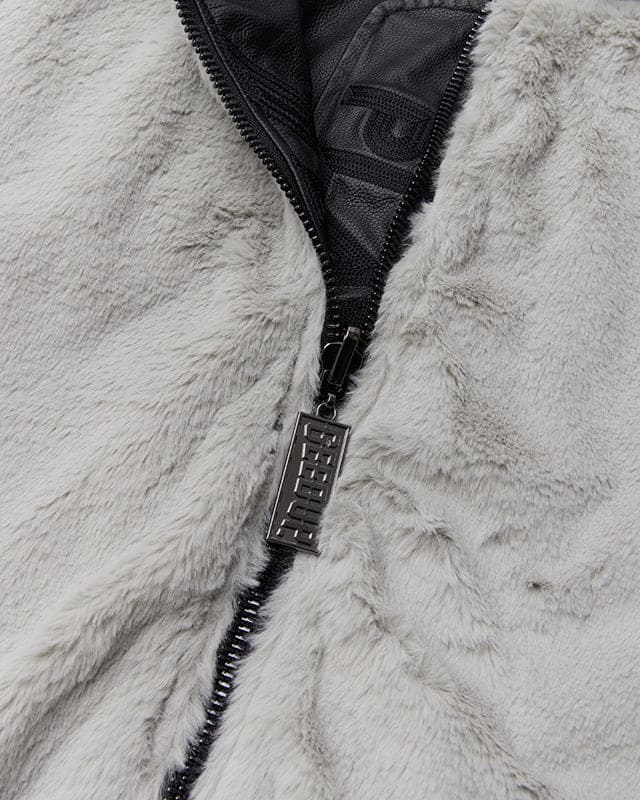 Handstyle Team Logo Reversible Leather/Faux Fur Jacket - Image 9