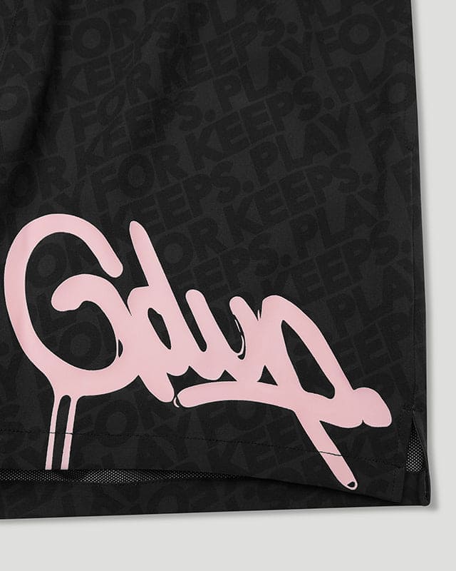 HS/PFK Monogram Swim Shorts Black/Pink - Image 3