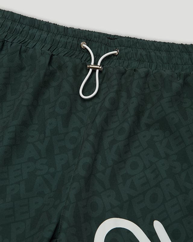 HS/PFK Monogram Swim Shorts Forest Green/White - Image 2