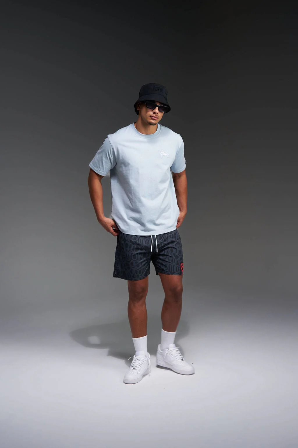 Micro Handstyle T-Shirt Washed Blue/White - Image 2