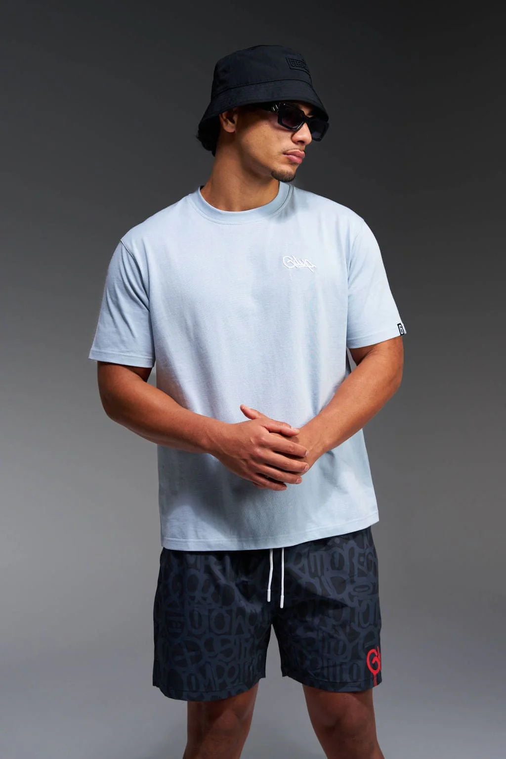 Micro Handstyle T-Shirt Washed Blue/White - Image 3