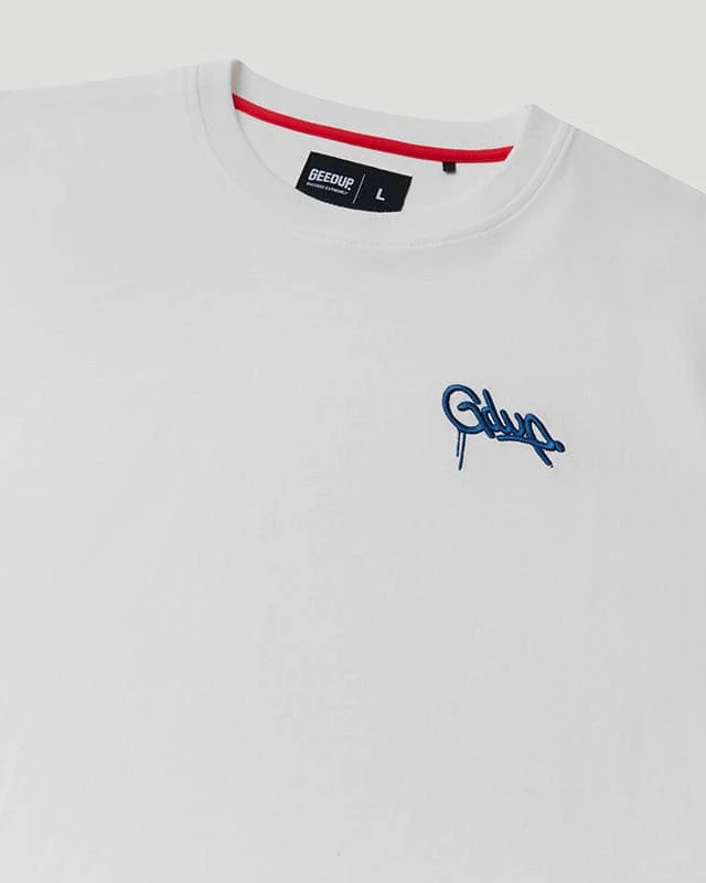 Micro Handstyle T-Shirt White/Blue - Image 4