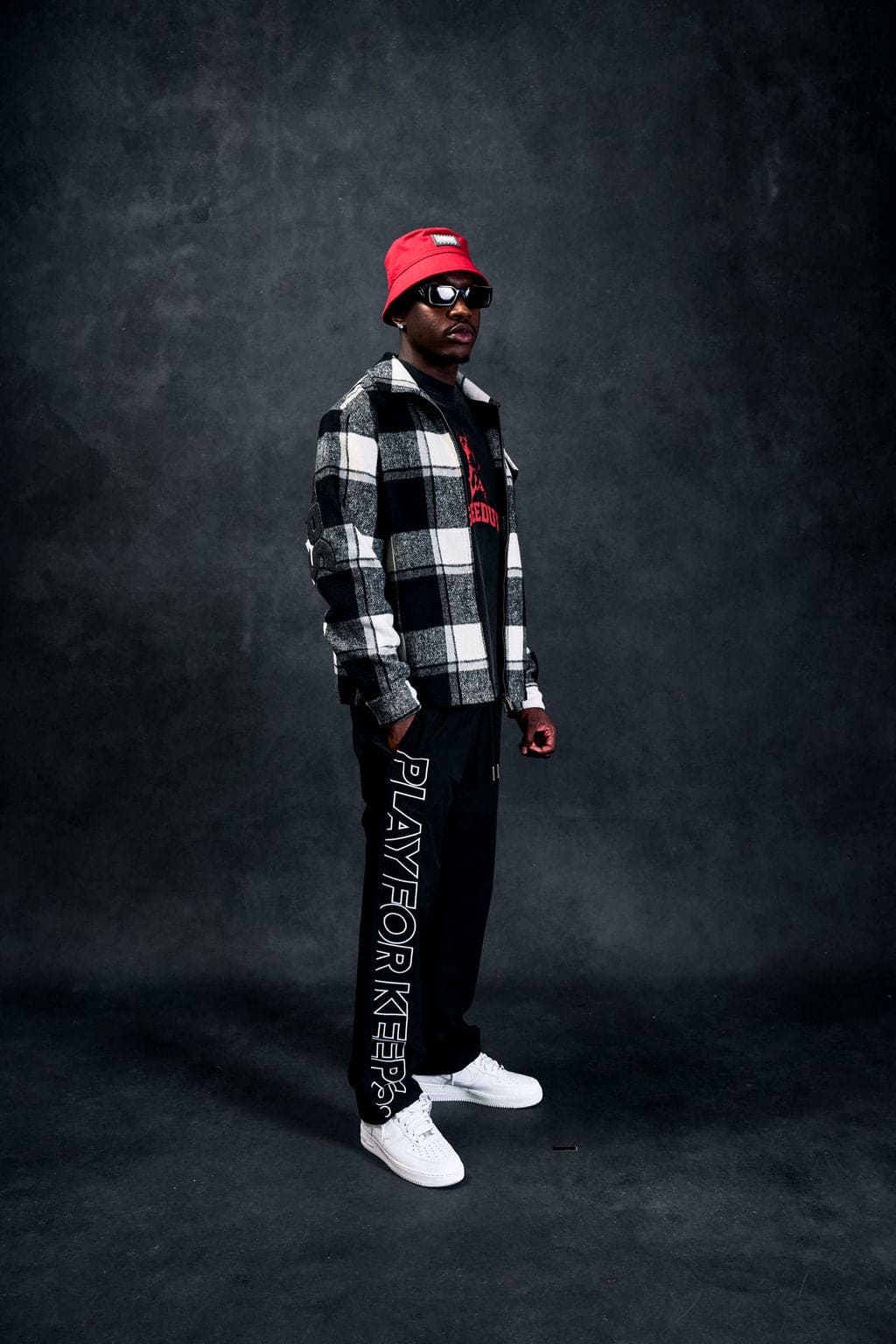 PFK Flannel Jacket Black/White/Cream - Image 2
