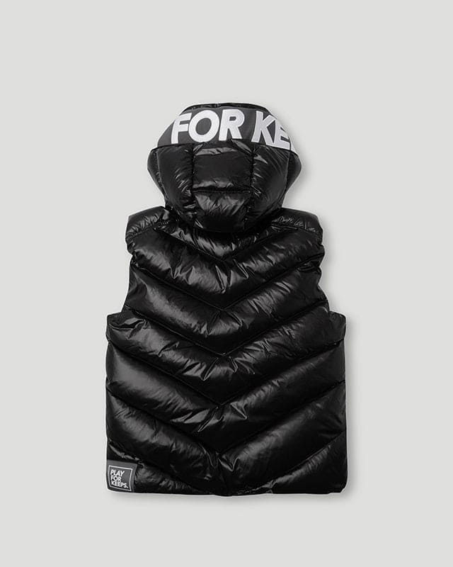 PFK Hooded Duck Down Vest Black - Image 2