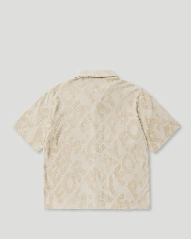 PFK Jacquard Button Shirt Beige - Image 2