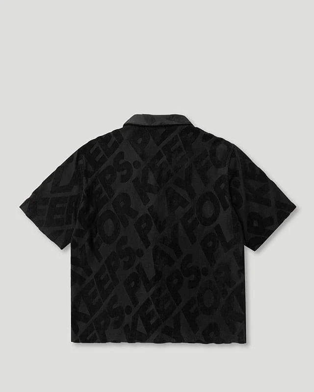 PFK Jacquard Button Shirt Black - Image 2