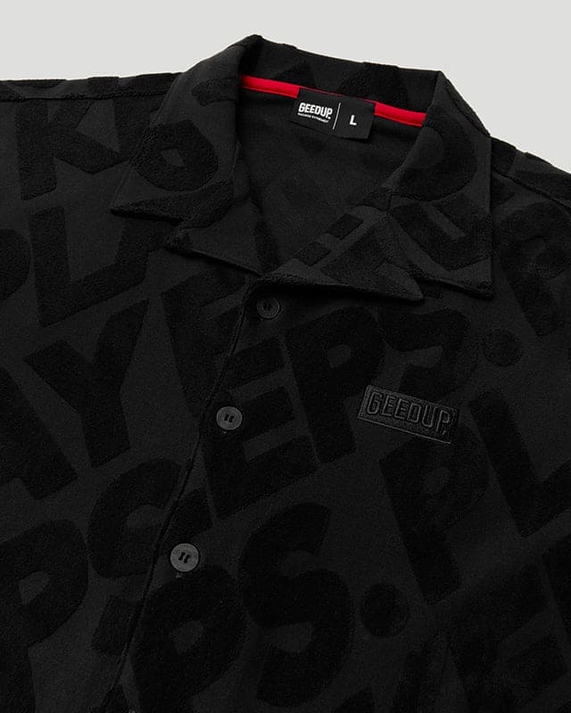 PFK Jacquard Button Shirt Black - Image 3