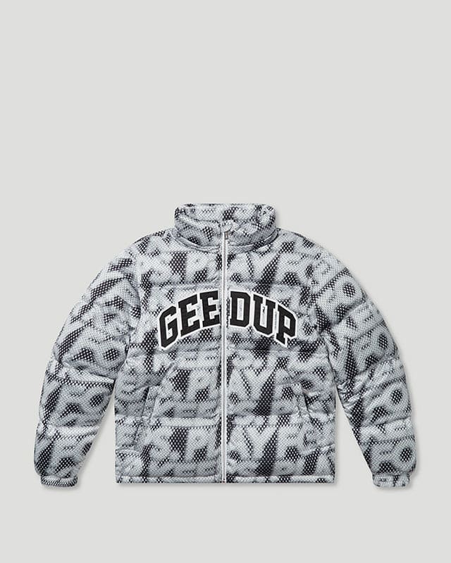 PFK Static Puffer Jacket Multi Black/Grey + Ski Mask - Image 3