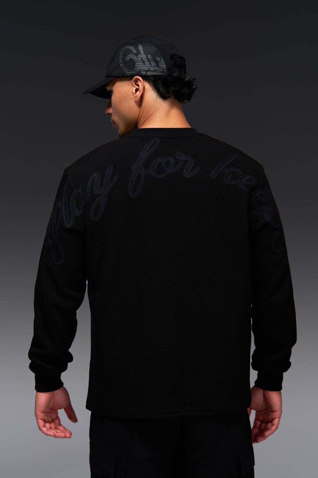 PFK Waffle Longsleeve T-Shirt Black - Image 2