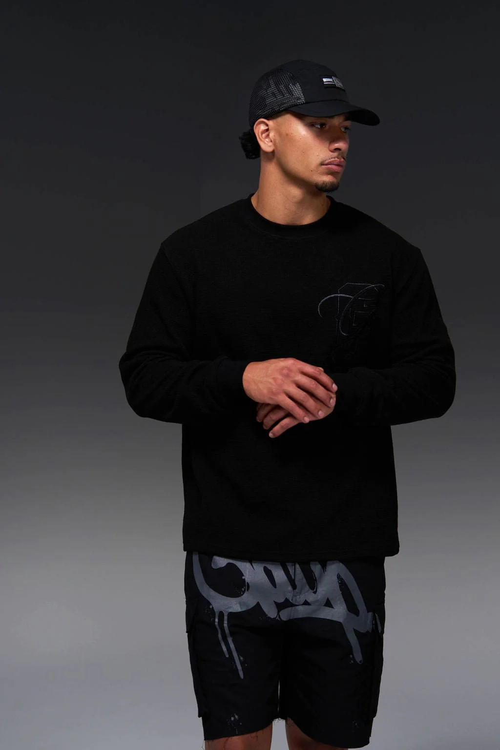 PFK Waffle Longsleeve T-Shirt Black - Image 4