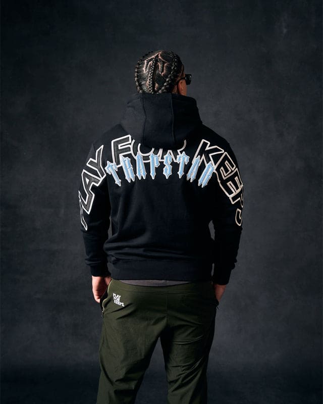 PFK x Irongate Hoodie Black/Cool Blue - Image 3
