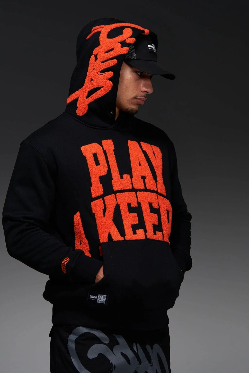 Play4Keeps Handstyle Hoodie Black/Orange - Image 2